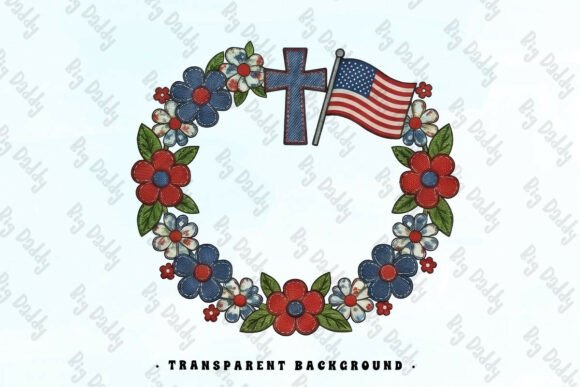 4th of July Embroidery Patch 1 PNG