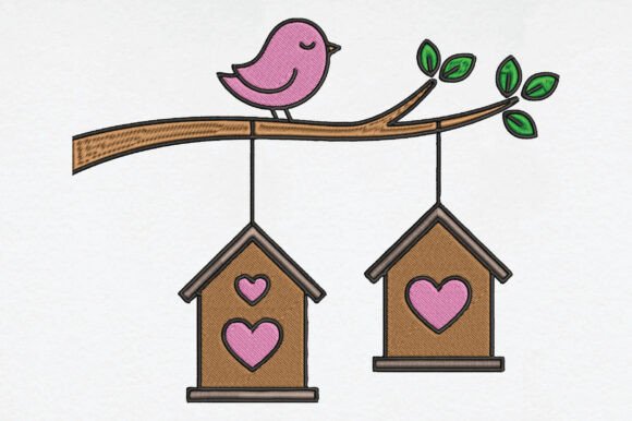Birds Colorful and Birdhouse Embroidery Design Review
