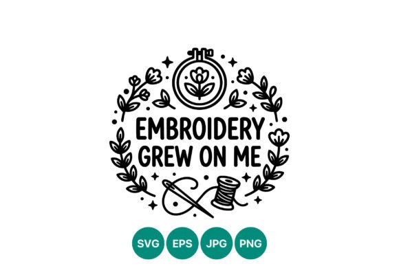 Embroidery Grew on Me Floral Wreath