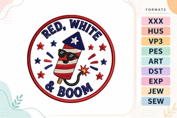 Firecracker Patch 4th of July: A Patriotic Embroidery Pick