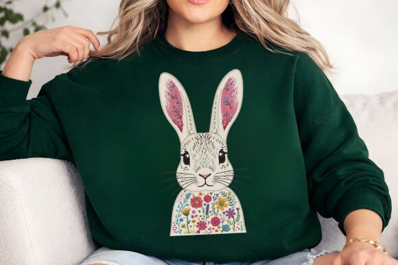 Floral Embroidery Bunny PNG Review