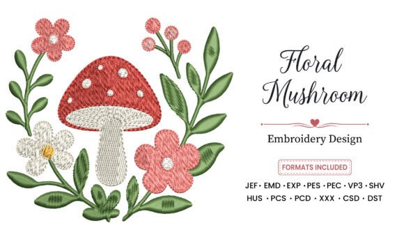 Floral Mushroom Garden Embroidery Design Review