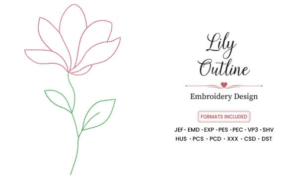 Lily Outline Embroidery Design: A Delicate Touch for Meaningful Gifts