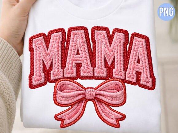 Mama Pink Coquette Bow Embroidery PNG Review
