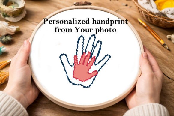 Personalized Handprint Embroidery Cross
